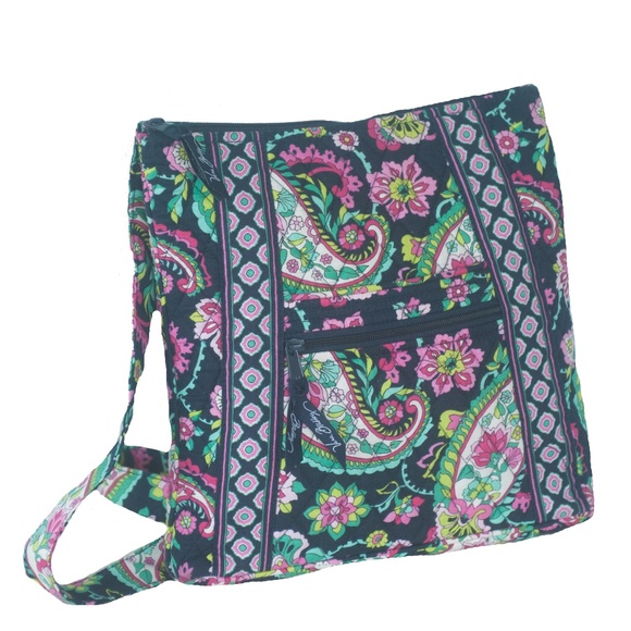 Vera Bradley Navy Colorful Petal Paisley Crossbody Bag Purse - Picture 15 of 15